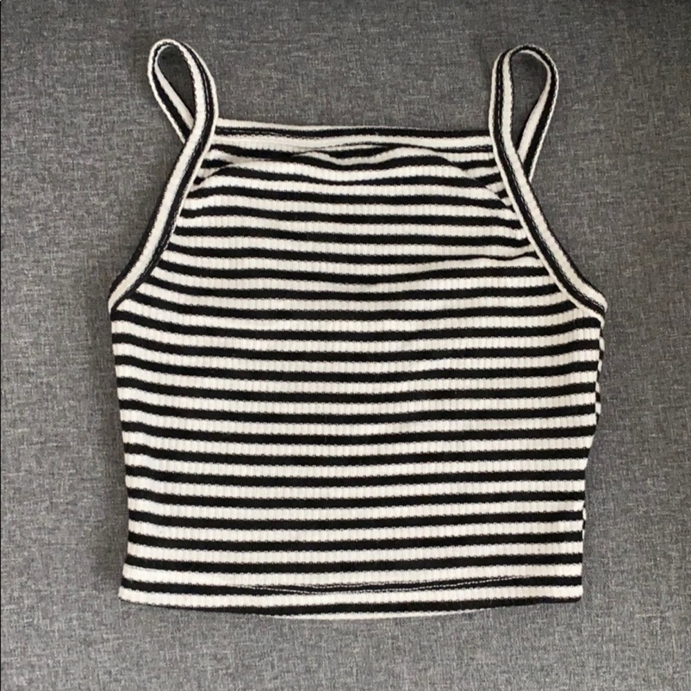Blank and White Striped Crop Top